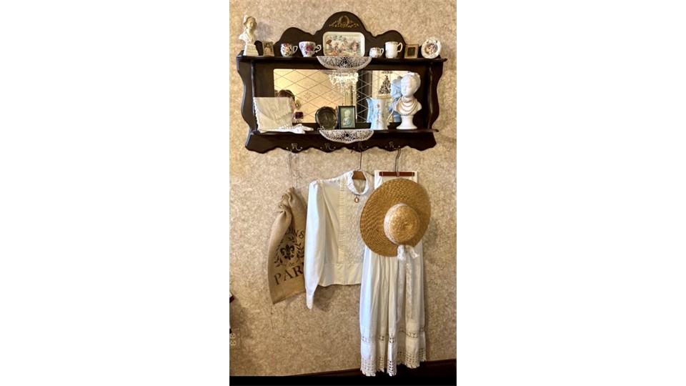 Parisian Dreams Bedchamber Vintage Parisian Dress  and Shelf Parisian Dreams Bedchamber Vintage Parisian Dress  and Shelf