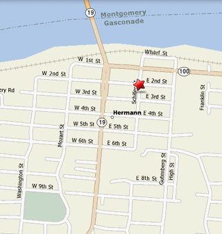 Map of Downtown Hermann, Missouri